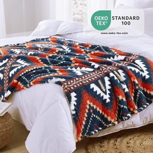 Manta de Sherpa bohemio de fábrica de China, manta de Navidad de tamaño King para invierno, manta gruesa de tiro <span class=keywords><strong>azteca</strong></span> bohemio, tamaño King - Product Image 2