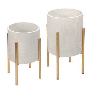 Vasi Decorativi Moderni con Supporto in Metallo, Fioriere da Interno per Soggiorno, Ingresso e Corridoio - Product Image 1