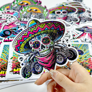 Trang trí dán không thấm nước Holographic tùy chỉnh tự dính nhãn PVC nhãn UV in ấn die-cut Vinyl Mylar dán - Product Image 2