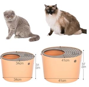Bac à litière pour chat 20L en PP blanc, facile à nettoyer, confortable, anti-odeurs, grande capacité, sans poussière, durable - Product Image 2