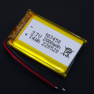 Venta caliente 3,7 V 2000mAh Batería <span class=keywords><strong>de</strong></span> polímero <span class=keywords><strong>de</strong></span> <span class=keywords><strong>litio</strong></span> recargable <span class=keywords><strong>de</strong></span> fábrica 103450 Bolsa Baterías <span class=keywords><strong>de</strong></span> iones <span class=keywords><strong>de</strong></span> <span class=keywords><strong>litio</strong></span> para electrónica digital - Product Image 3