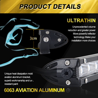 Alta potencia Super brillante 8 "14" 20 "32" pulgadas Barra Led 6D fila única todoterreno ATV Grill Led Bar Light,Super Slim Car Led Light Bar