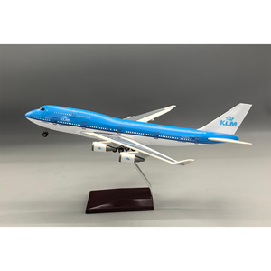 Modèle d'avion B747 de 37 cm, figurine d'avion d'aviation avec trains d'atterrissage, avion de passagers en résine pour décoration de bureau - Product Image 2