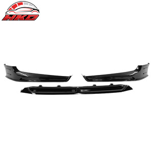 ลิ้นกันชนหน้าสำหรับ Honda Accord 2018-2021 สีดำเงา สปอยเลอร์ทรง V5 วัสดุ PP 3 ชิ้น พร้อมดิฟฟิวเซอร์และแผ่นกันกระแทก - Product Image 4