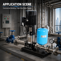 Pompa Sentrifugal Inline Multistage Vertikal GAOXIN SS304 High Head 200m untuk Pasokan Air Komersial, Pompa Booster CDLF OEM Elektrik 1