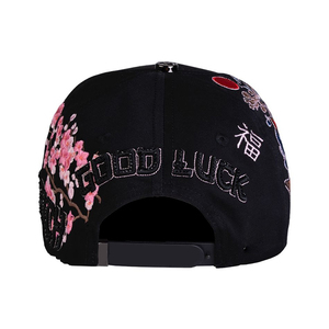 Fabricante Profesional, Gorras Personalizadas al por Mayor, Bordado 3D de <span class=keywords><strong>Sakura</strong></span>, Forro de Satén de Lujo, Ajustables, Florales, de 5 Paneles - Product Image 3