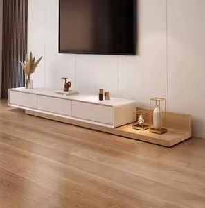 Meuble TV moderne et simple, meuble en bois, ensemble de table basse de luxe - Product Image 1