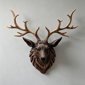 BZY Tête de <span class=keywords><strong>cerf</strong></span> en résine personnalisable, style américain, luxe léger, décoration murale pour entrée de maison et mur de fond. - Product Image 6