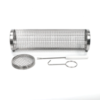 Barbecue portable en acier inoxydable avec panier roulant, résistant à la chaleur, à la corrosion, anti-poussière et antiadhésif