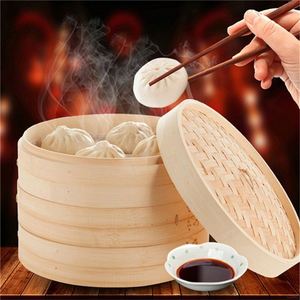 Vaporiera Impilabile Inserto <span class=keywords><strong>Padelle</strong></span> 10 in Bambu 14 Pollice Set Fabbrica Classico 2 Piano 6 Pollici Cinese en Vente - Product Image 3