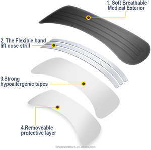 Bandes nasales pour le soulagement du ronflement, la respiration et le sport (30 bandes) Noir 60x22mm Tissu non tissé Certifié ISO - Product Image 5