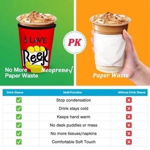 Funda reutilizable de neopreno personalizada para tazas, soporte para tazas de café para bebidas frías y calientes, fundas para tazas de primera calidad - Product Image 5