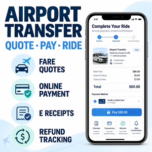 Sviluppo Software Personalizzato per <span class=keywords><strong>Prenotazione</strong></span> Taxi per Trasferimenti Aeroportuali con Pagamenti e Design App Mobile LionCreate - Product Image 2