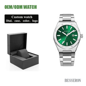 Reloj de Cuarzo de Lujo OEM de 40 mm para Hombre, Logotipo Personalizado, Caja de Acero Inoxidable 316, Movimiento Japonés, Diseño Impermeable, a la Moda - Product Image 1