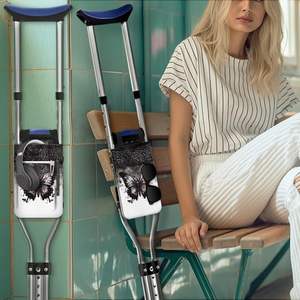 Muestra Gratuita de Muletas para Caminar, Ligeras, Duraderas, Retráctiles, Resistentes, con Mango Ergonómico, Bolsa para Muletas, para Hombres, Mujeres y Personas Mayores - Product Image 2