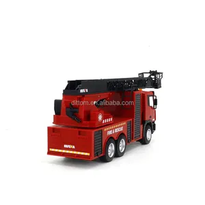 Huina 1361 2.4G 1/18 bán hợp kim RC xe cứu hỏa 9ch pumper chữa cháy xe tải mở rộng quy mô thang với đèn và phun nước - Product Image 6