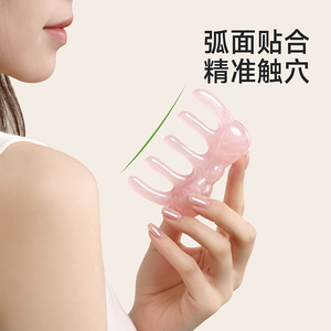 FaSoLa Scalp Massage <b>Comb</b> 6.1x7.6cm Resin <b>Butterfly</b> Shape For Hair Care - Product Image 5