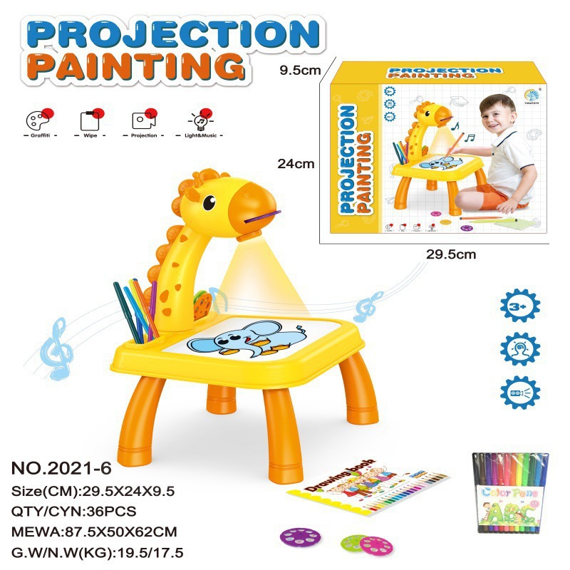 Table de projection girafe - jaune