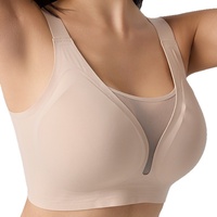 Soutien-gorge sans fil à couverture complète en maille, à bretelles larges, anti-affaissement, minimiseur, sans couture, grande taille, pour usage quotidien