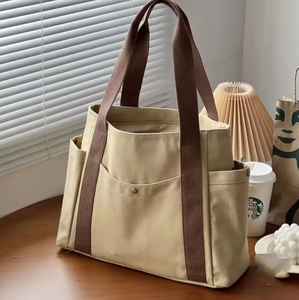 Bolsas de hombro al por mayor de alta calidad, bolsas de compras reutilizables de lona de algodón, bolsas de lona de gran capacidad personalizadas con logotipos - Product Image 2