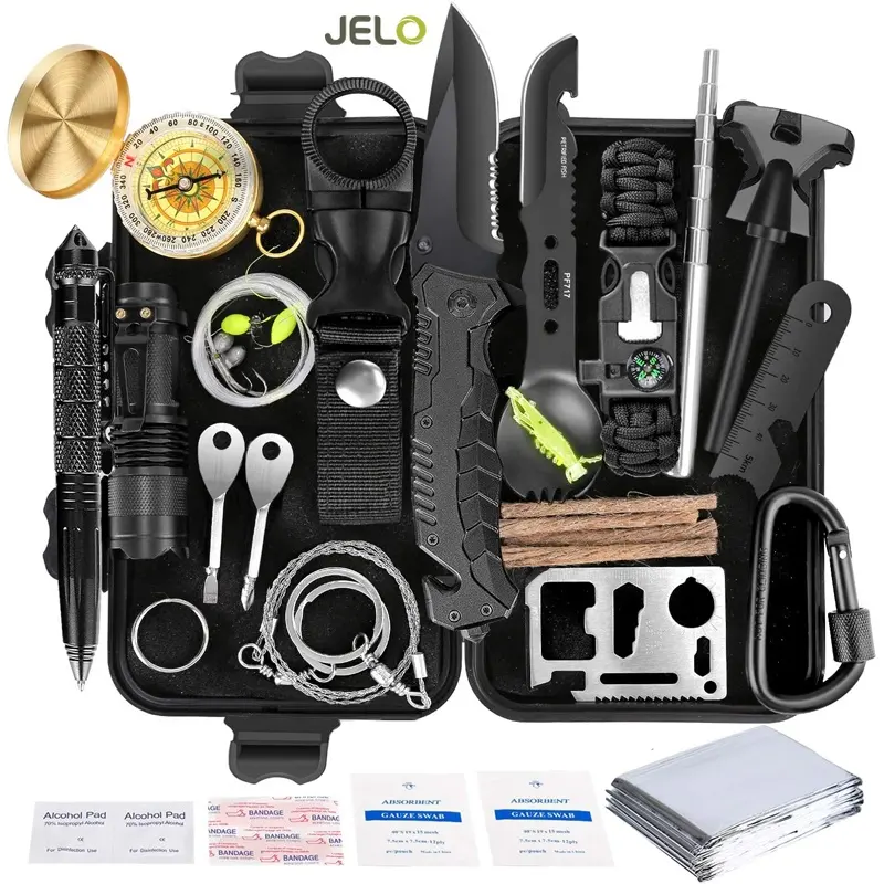 Professional 35 in 1 Emergency Survival Kit Tool Tactical First Aid Equipment Supplies Kits Families Camping Adventures Gear