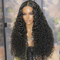 Perruques en cheveux humains bruts cambodgiens 99J Bourgogne, Densité 300%, Lace Frontal HD Invisible 13x6, Ondulées Water Wave, Qualité Supérieure, Sans Colle