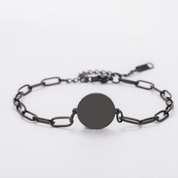 Bracelet rond en acier inoxydable gravable personnalisé Ywyougang, chaîne à maillons trombone avec breloque pour femme, idéal pour le quotidien et les cadeaux