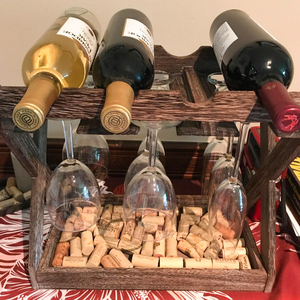 Estante para Vino y Copas <span class=keywords><strong>de</strong></span> Madera Maciza Rústica Marrón Oscuro, Bandeja <span class=keywords><strong>de</strong></span> Almacenamiento <span class=keywords><strong>de</strong></span> Corcho, Soporte para Botellas <span class=keywords><strong>de</strong></span> Vino, Organizador <span class=keywords><strong>de</strong></span> Tapones para Botellas - Product Image 6