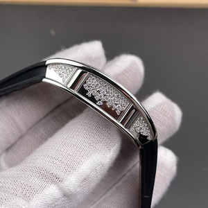 Luxurious, Fashionable and High-quality 20mm <b>Rubber</b> Strap 0701 Moissanite Full Diamond Men's Automatic Mechanical <b>Watch</b> - Product Image 4