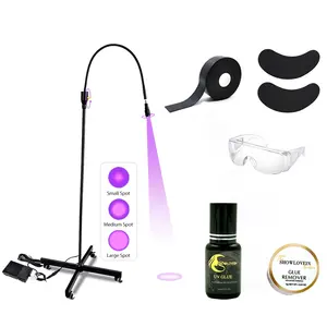 Professional 5W UV Lash Glue Lamp Beauty Salon Black White UV Eyelash Glue Lamp Light Kits