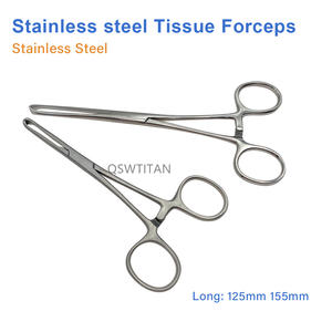 คีมหนีบเนื้อเยื่อสแตนเลสขนาด15.5ซม. 12.5ซม. คีมผ่าตัดพื้นฐานจับเครื่องมือผ่าตัด - Product Image 2