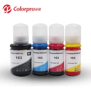 Recarga de tinta 103 para ET2700-ET7750 L1110-L7180 impresoras Colorpro 103 70 ml/botella de 140ml de Ecotank tinta