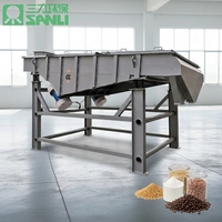 Machine à tamiser vibrante linéaire en acier inoxydable 304 de qualité alimentaire, double couche, tamis vibrant rectangulaire, PLC, transformation alimentaire