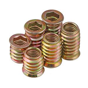 Inserts filetés M6 en acier zingué, écrous auto-taraudeurs en acier inoxydable à dents intérieures et extérieures pour applications minières - Product Image 1