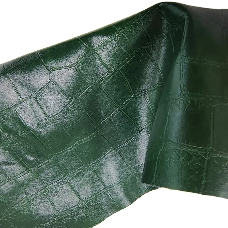 PU tissu synthétique cuir tissu doux pour dame vêtement cuir de crocodile pour dame veste