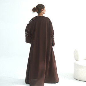 Kaftan floral perlé à la main, Abaya brodée de Dubaï, Cardigan pour femmes, Vêtement de luxe pour les stations balnéaires, Robe de soirée élégante, Manches longues - Product Image 6