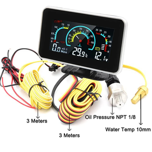 Jauge numérique multifonction 3 en 1 universelle : température de l'eau, pression d'huile, voltmètre, horloge de température de voiture avec alarme, personnalisable - Product Image 2