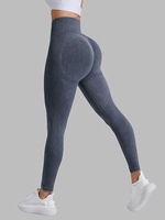 Leggings de sport moulants pour femme, sans couture, taille haute, effet lavé au sable, séchage rapide, effet galbe fessier, pour yoga