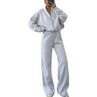 Cardigan américain d'automne et d'hiver Sports Casual Women's Fashion Street Style Long Sleeve Jacket Long Pants Set