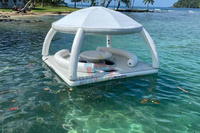 Île flottante gonflable, ponton, bar flottant, plateforme, tente pour fête, usage commercial, matériau PVC, logo personnalisé, garantie 3 ans