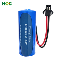 Batterie au lithium non rechargeable HCB ER18505 avec connecteur 3,6 V pour compteur d'eau intelligent, déchargeur statique, localisateur GPS