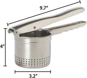 Presse-purée et écraseur à pommes de terre premium, outils pour fruits et légumes, presse-purée en acier inoxydable, écraseur à pommes de terre, presse-ail en acier inoxydable - Product Image 5