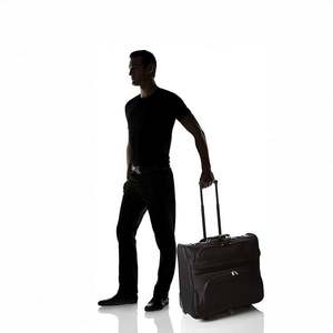Rolling <b>Suit</b> Garment <b>Bag</b> with logo Wheeled Luggage Case <b>for</b> Travel Black - Product Image 5