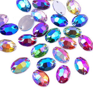 Bobohoo พลอยเทียมทรงรีสำหรับทำชุดเดรสตัวหนีบผมคริสตัลพลอยเทียมเย็บติดแฟนซี - Product Image 4