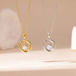 Collier Géométrique en Acier Titane pour Femme, Simple, Creux, Exquis, Chaîne Circulaire en Forme de Cœur pour Clavicule - Product Image 4