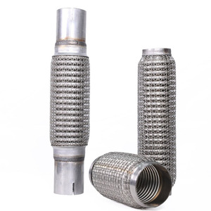 Double tressé en acier inoxydable Convient pour BMW et Audi Tuyau d'extrémité flexible Silencieux d'échappement Tuyau flexible d'échappement - Product Image 2