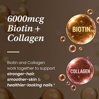 Vitamines en gros pour cheveux, peau et ongles à la biotine 6000mcg, capsules de collagène de poisson hydrolysé et kératine, en vrac, marque privée