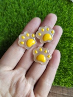 100 PIÈCES Mini-breloques en résine à dos plat de 20 mm, motif patte de chat, pour slime