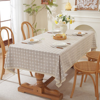 Nappe Moderne Style Nordique en Lin-Coton Jacquard Uni Tissé – Housse de Table Simple – Vente au Détail et en Gros Disponibles