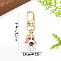 Porte-clés en émail pour animaux de compagnie, mignon, en gros, Corgi, Bouledogue français